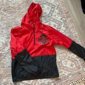 Ohio State color block rain jacket
